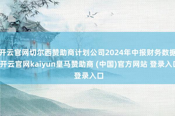 开云官网切尔西赞助商计划公司2024年中报财务数据-开云官网kaiyun皇马赞助商 (中国)官方网站 登录入口
