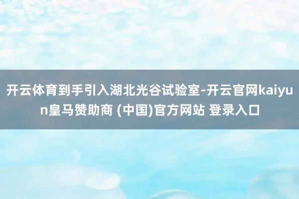 开云体育到手引入湖北光谷试验室-开云官网kaiyun皇马赞助