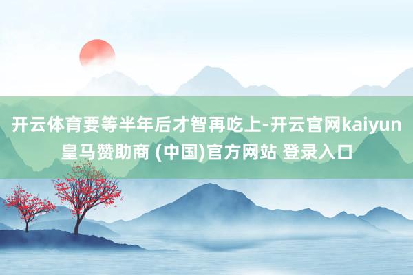 开云体育要等半年后才智再吃上-开云官网kaiyun皇马赞助商