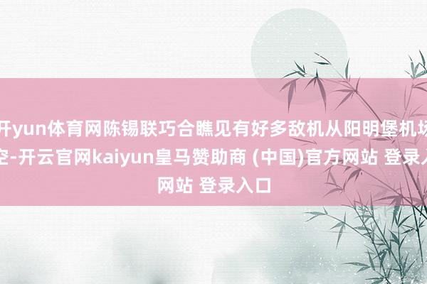 开yun体育网陈锡联巧合瞧见有好多敌机从阳明堡机场升空-开云官网kaiyun皇马赞助商 (中国)官方网站 登录入口