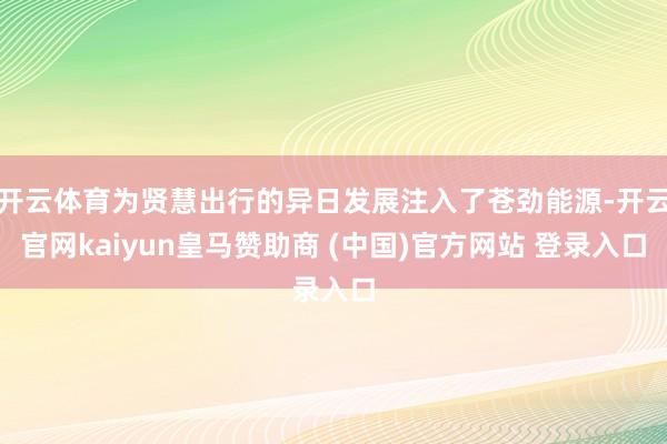 开云体育为贤慧出行的异日发展注入了苍劲能源-开云官网kaiy